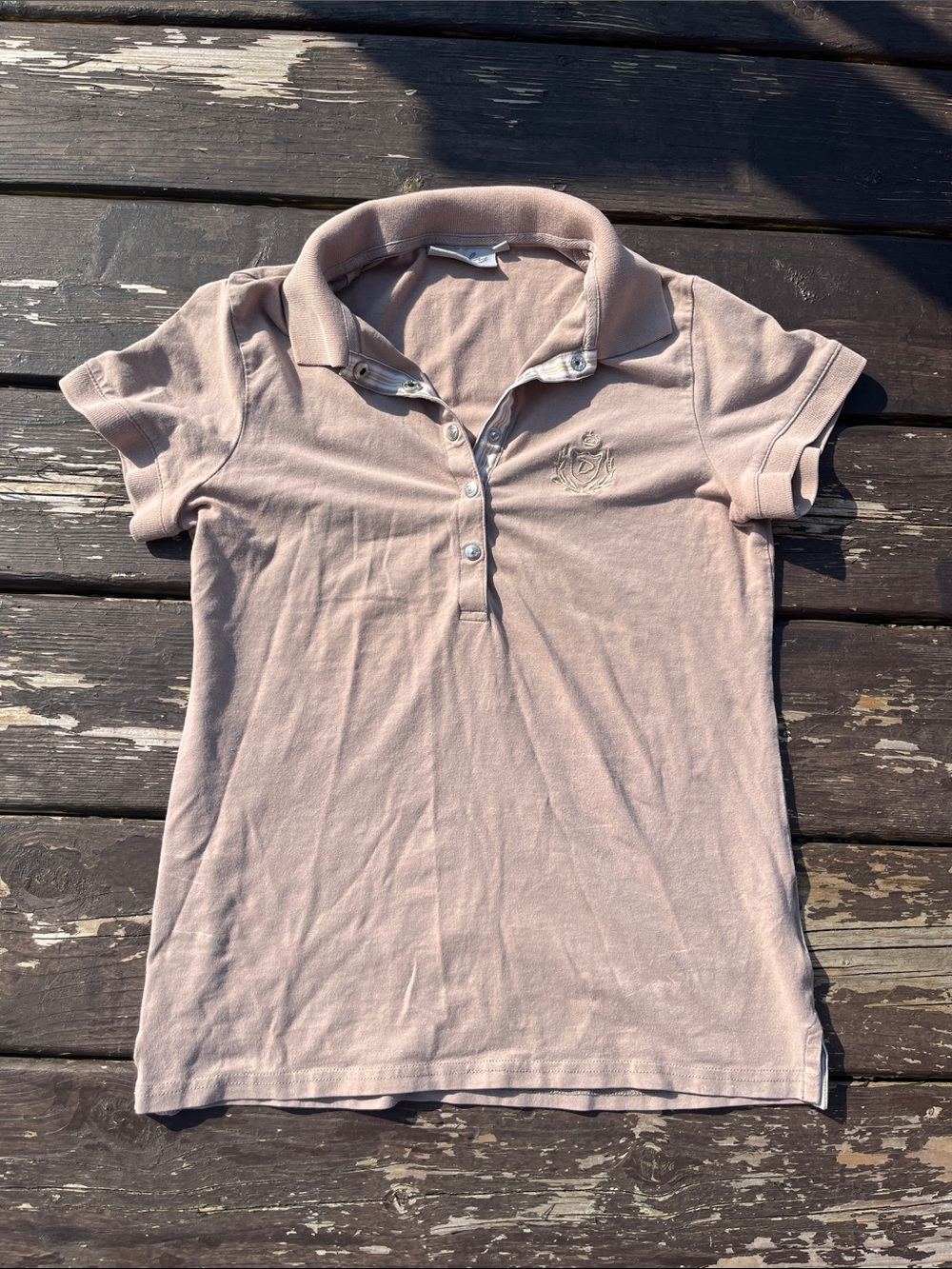 Tan colour fitted polo shirt